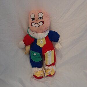 Vtg 1983 Amtoy Teach Me To Dress Clown Plush 16” American Greetings READ AS IS